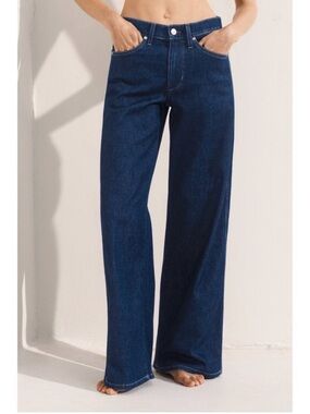 AYR The Big Salad Lightweight Denim Wide Leg Jeans in Vandalay Blue Size 29